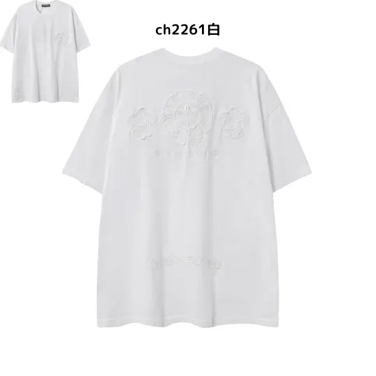 【2026新登場】クロムハーツChrome Hearts プリント刺繍Tシャツ特集 夏服 人気 男女兼用　綿100%