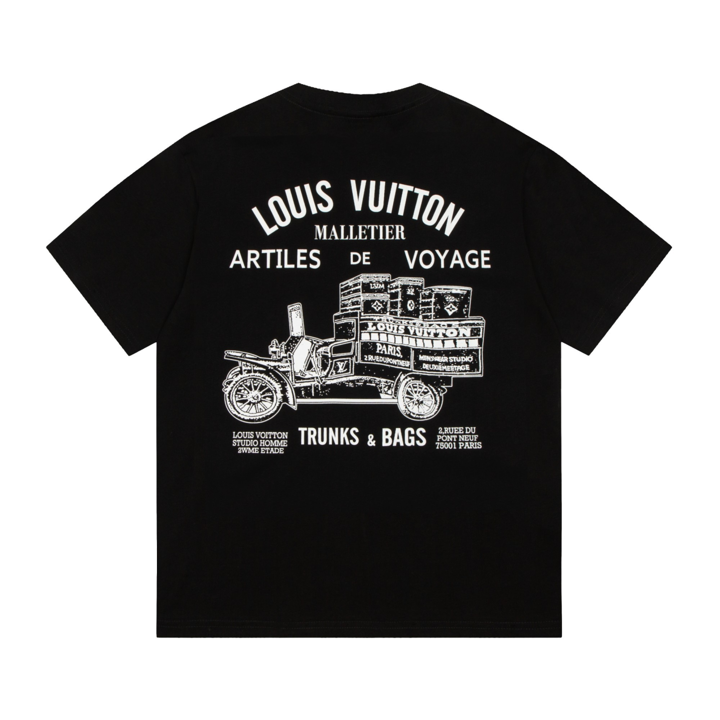 ルイ・ヴィトン オールドカーロゴ 半袖Tシャツ ブラック