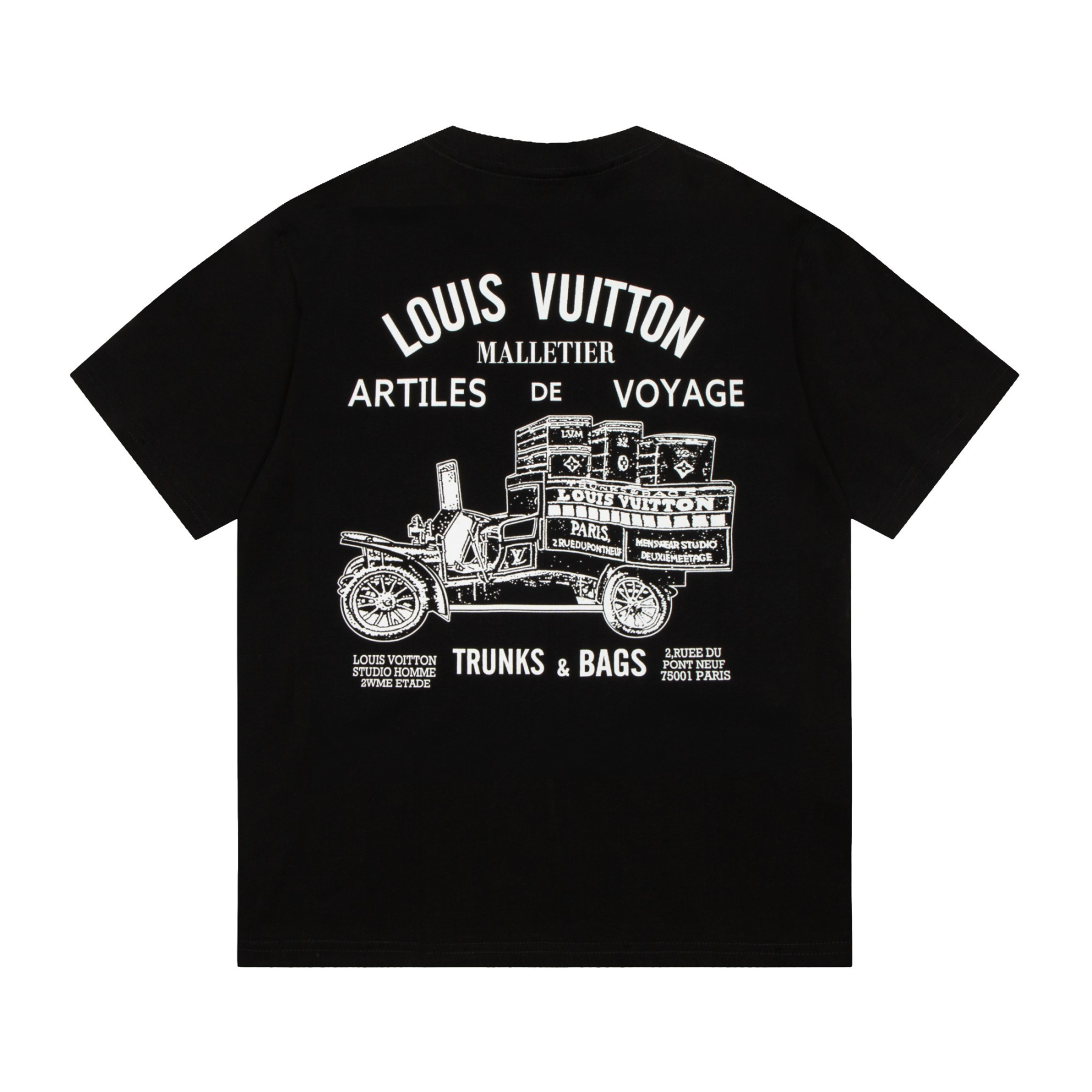 ルイ・ヴィトン オールドカーロゴ 半袖Tシャツ ブラック