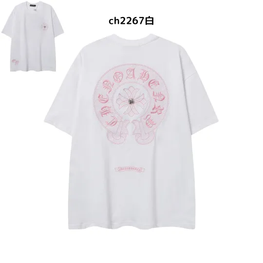 【2026新登場】クロムハーツChrome Hearts プリント刺繍Tシャツ特集 夏服 人気 男女兼用　綿100%