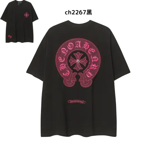 【2026新登場】クロムハーツChrome Hearts プリント刺繍Tシャツ特集 夏服 人気 男女兼用 綿100%