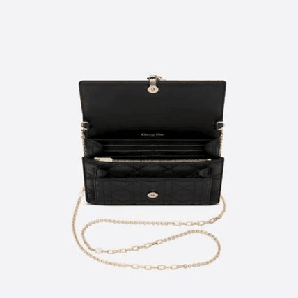 DIOR LADY DIOR チェーンポーチ カナージュ ラムスキン