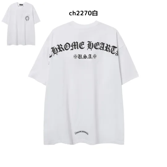 【2026新登場】クロムハーツChrome Hearts プリント刺繍Tシャツ特集 夏服 人気 男女兼用 綿100%