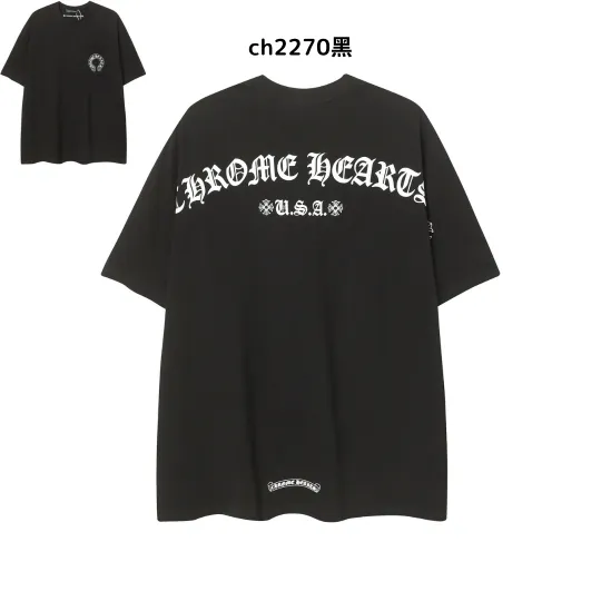 【2026新登場】クロムハーツChrome Hearts プリント刺繍Tシャツ特集 夏服 人気 男女兼用 綿100%