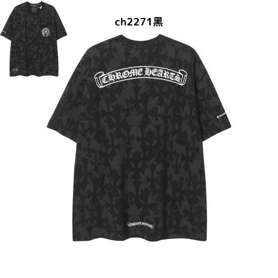 【2026新登場】クロムハーツChrome Hearts プリント刺繍Tシャツ特集 夏服 人気 男女兼用　綿100%
