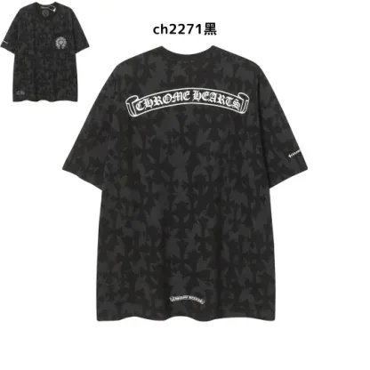 【2026新登場】クロムハーツChrome Hearts プリント刺繍Tシャツ特集 夏服 人気 男女兼用　綿100%
