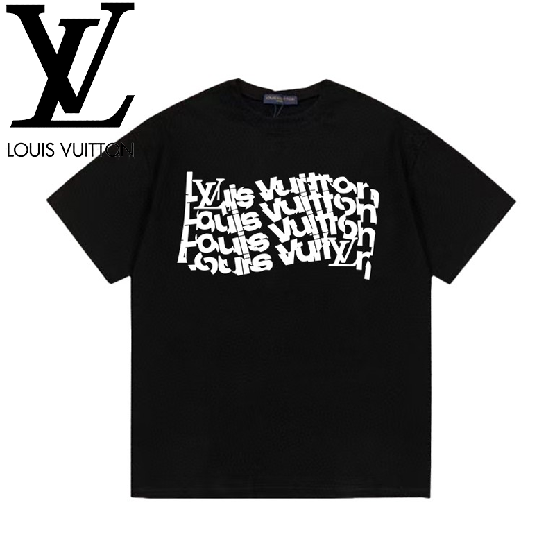 ルイ・ヴィトン ロゴ レタープリント ユニセックス 半袖Tシャツ