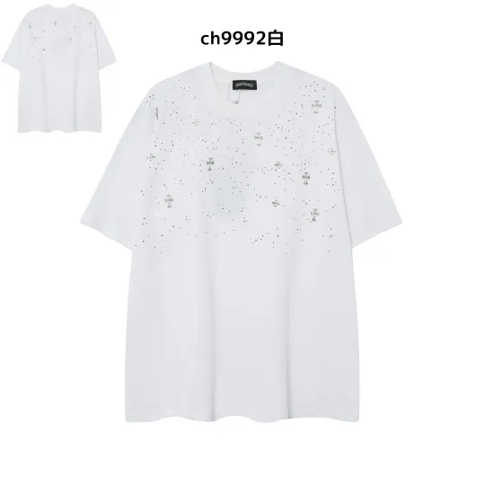 【2026新登場】クロムハーツChrome Hearts プリント刺繍Tシャツ特集 夏服 人気 男女兼用　綿100%