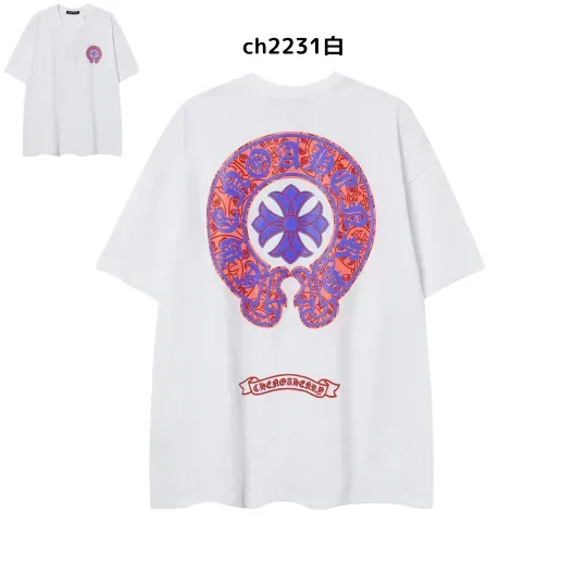 【2026新登場】クロムハーツChrome Hearts プリント刺繍Tシャツ特集 夏服 人気 男女兼用　綿100%