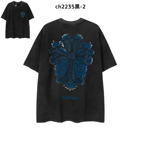 【2026新登場】クロムハーツChrome Hearts プリント刺繍Tシャツ特集 夏服 人気 男女兼用　綿100%