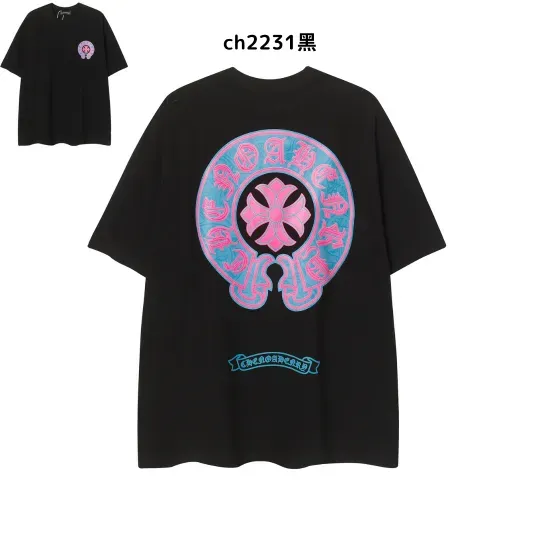 【2026新登場】クロムハーツChrome Hearts プリント刺繍Tシャツ特集 夏服 人気 男女兼用　綿100%