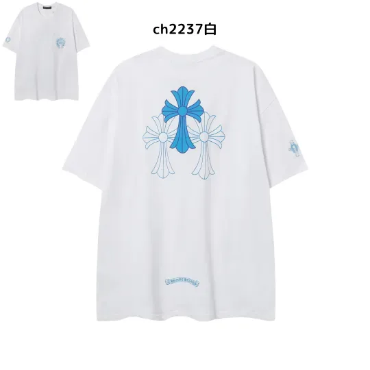 【2026新登場】クロムハーツChrome Hearts プリント刺繍Tシャツ特集 夏服 人気 男女兼用　綿100%