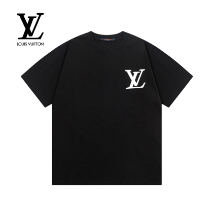 Louis Vuitton ルイヴィトン アルファベットチェック柄プリント 半袖Tシャツ 黒