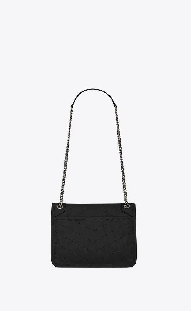 【SAINT LAURENT】NIKI ミニ シワ加工 ヴィンテージレザー トートバッグ【バッグ】