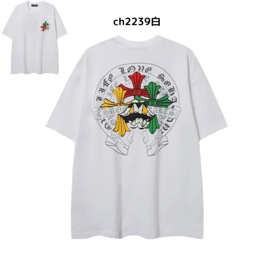 【2026新登場】クロムハーツChrome Hearts プリント刺繍Tシャツ特集 夏服 人気 男女兼用 綿100%