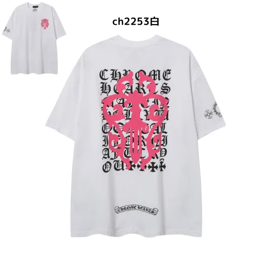 【2026新登場】クロムハーツChrome Hearts プリント刺繍Tシャツ特集 夏服 人気 男女兼用　綿100%