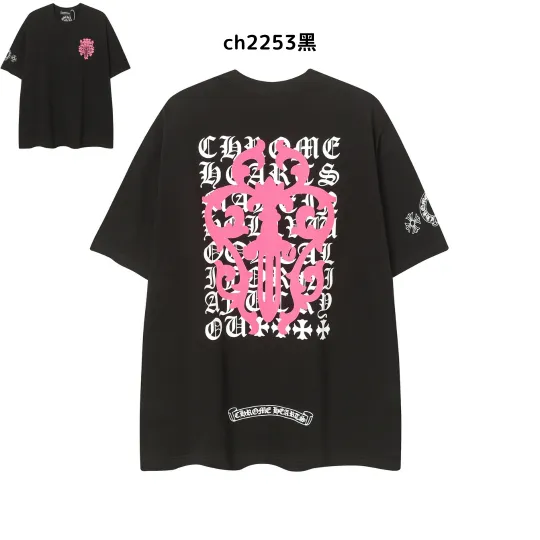 【2026新登場】クロムハーツChrome Hearts プリント刺繍Tシャツ特集 夏服 人気 男女兼用　綿100%