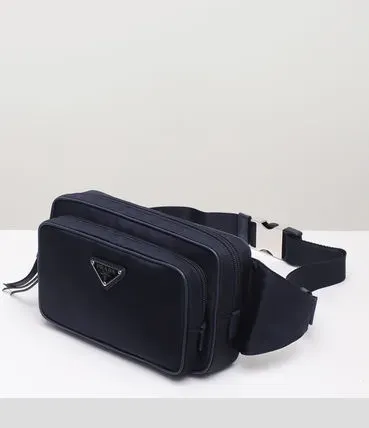 関税負担なし☆PRADA プラダ ファブリックとレザー ベルトバッグ