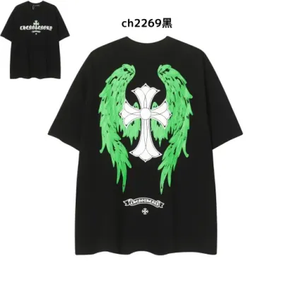 【2026新登場】クロムハーツChrome Hearts プリント刺繍Tシャツ特集 夏服 人気 男女兼用　綿100%