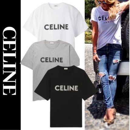“CELINE”スタッズロゴプリント Tシャツ