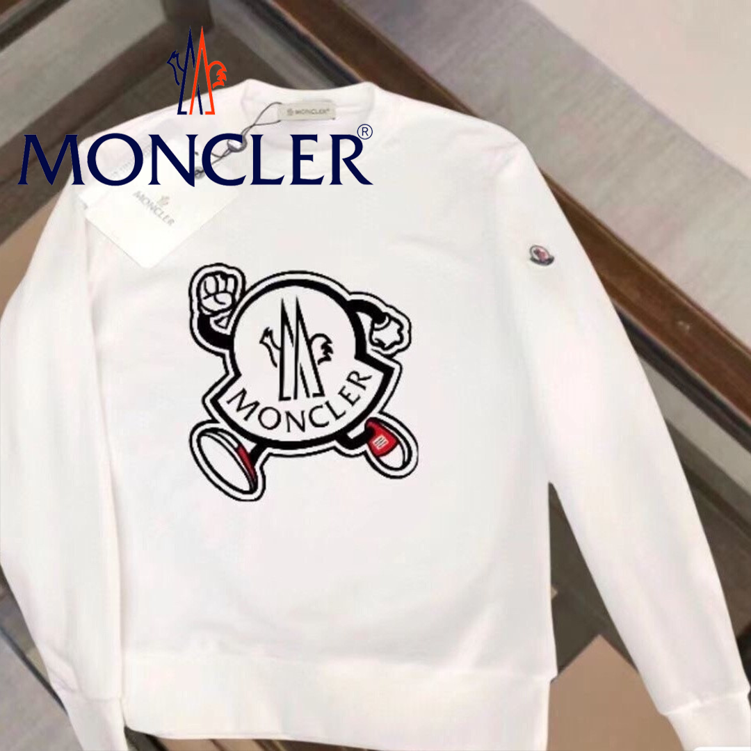 MONCLER 新作 丸首裏起毛スウェット プルオーバー 長袖 カップルお揃い 保温性抜群 クラシックカジュアルトップス