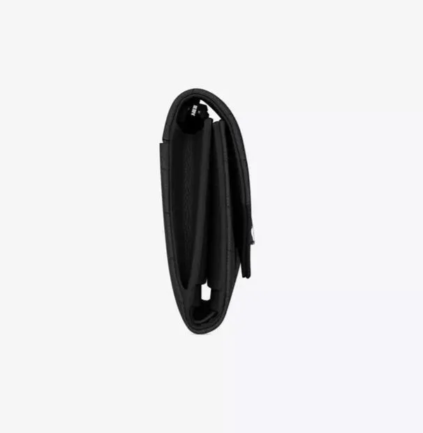 MONOGRAM黒い粒状のジャガード革短い三つ折り財布