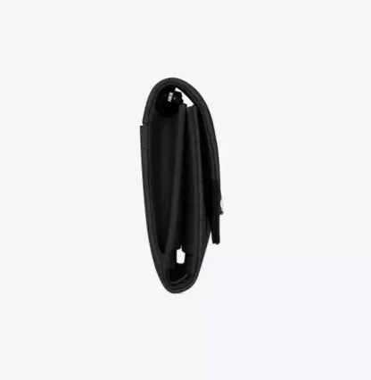 MONOGRAM黒い粒状のジャガード革短い三つ折り財布