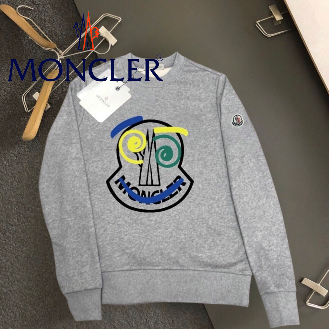 MONCLER 新作 丸首裏起毛スウェット プルオーバー 長袖 カップルお揃い 保温性抜群 クラシックカジュアルトップス