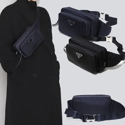 関税負担なし☆PRADA プラダ ファブリックとレザー ベルトバッグ