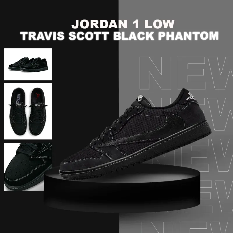 【人気急上昇で入手困難!】Travis Scott x Nike Air Jordan 1 Low OG SP"Black/Phantom"AJ1 ジョーダン世代の定番 ローカット カルチャー 多用途 カジュアル スポーツ バスケットボールシューズ