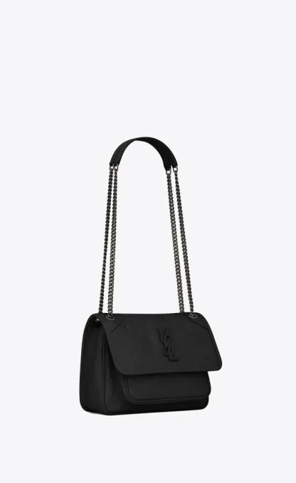 【SAINT LAURENT】NIKI ミニ シワ加工 ヴィンテージレザー トートバッグ【バッグ】