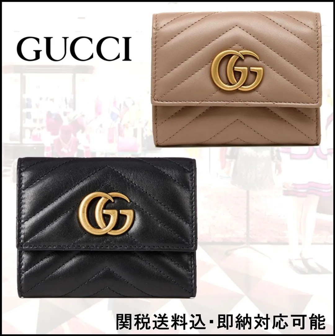 【GUCCI】〔GGマーモント〕 カードケース(コイン＆紙幣入れ付き）【財布】