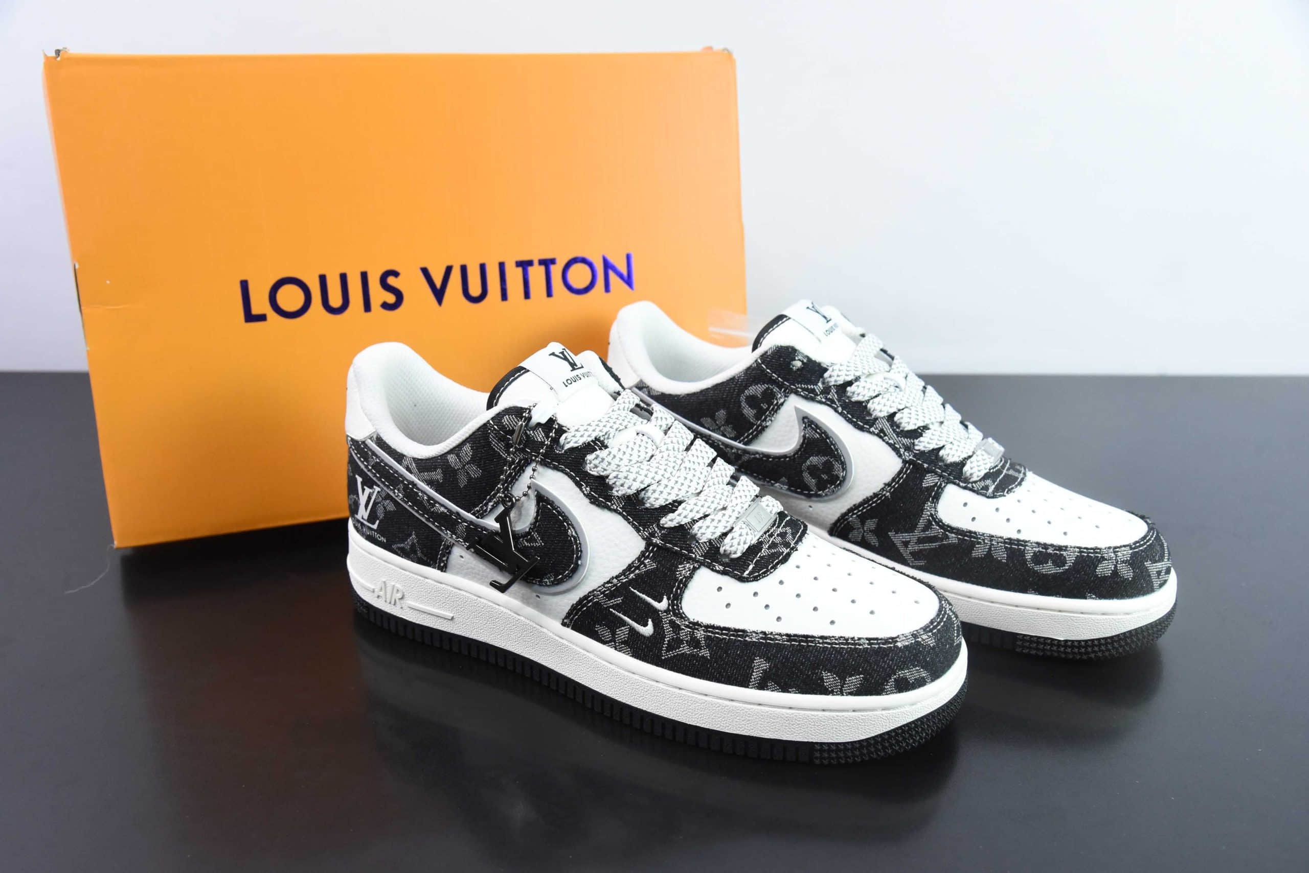 Louis Vuitton × Nike Air Force 1 07 LV8 Low Dark Blue White LV Monogram/Starry Night Black LV Monogram