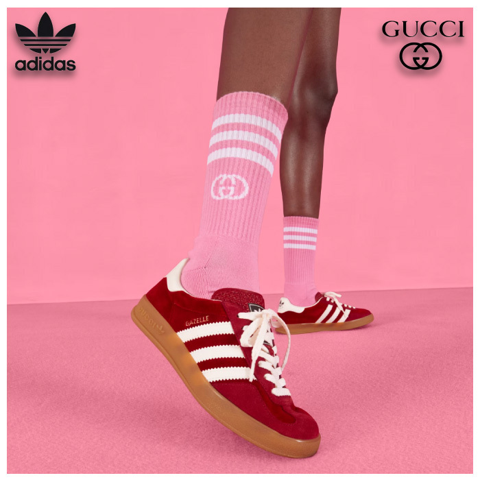 【GUCCI】× ADIDASコラボ GAZELLE スニーカー(赤)