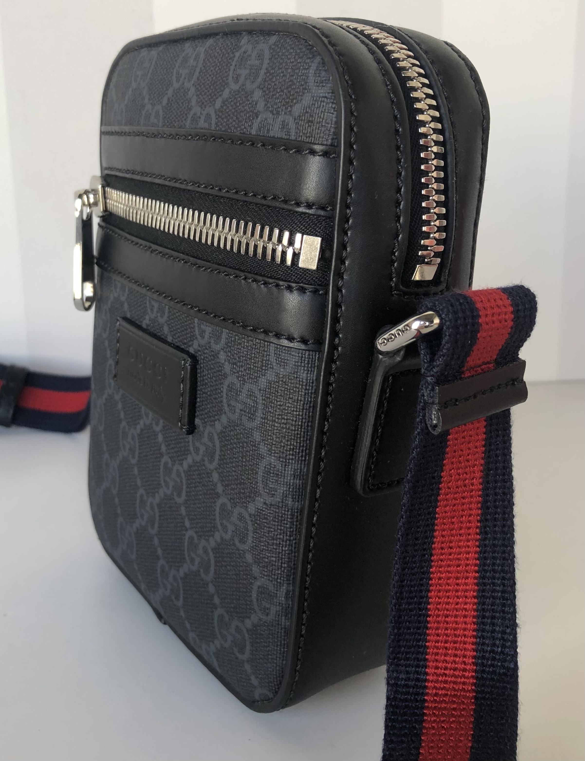 GUCCI◆グッチ GGブラック×GGスプリーム クロスボディーバッグ