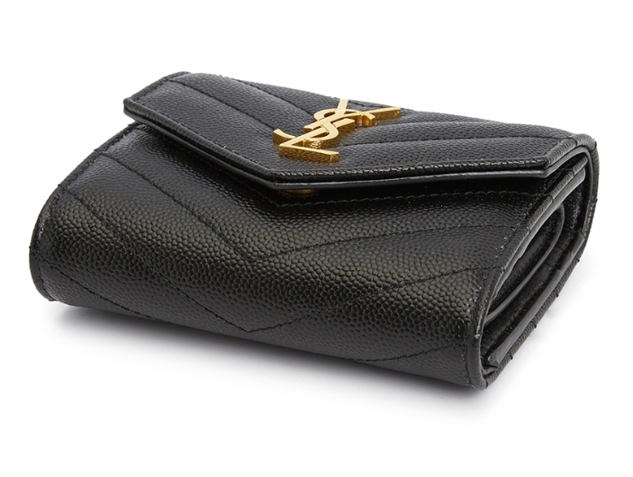 Saint Laurent ロゴ 小銭入れ付き 三つ折り財布