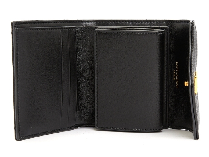 Saint Laurent ロゴ 小銭入れ付き 三つ折り財布
