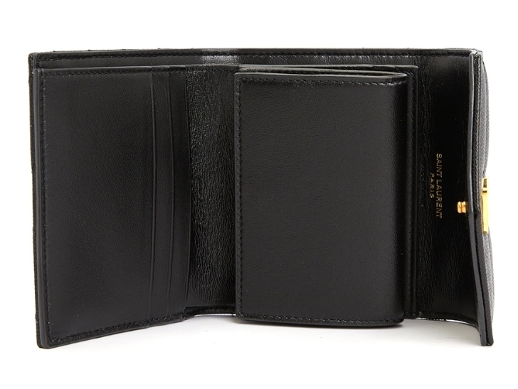 Saint Laurent ロゴ 小銭入れ付き 三つ折り財布