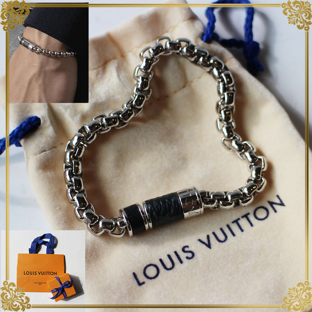 国内発Louis Vuittonブレスレットチェーン モノグラムエクリプス