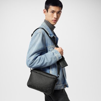 メンズ*LV*トリオメッセンジャーバッグ オールブラック M46602