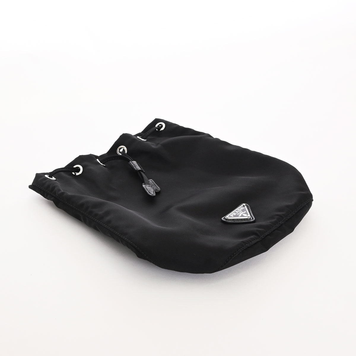 PRADA ナイロン 巾着ポーチ 三角ロゴ 1NA369