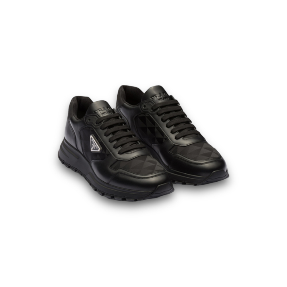 PRADA＊Leather and Re-Nylon ハイトップスニーカー＊送料込