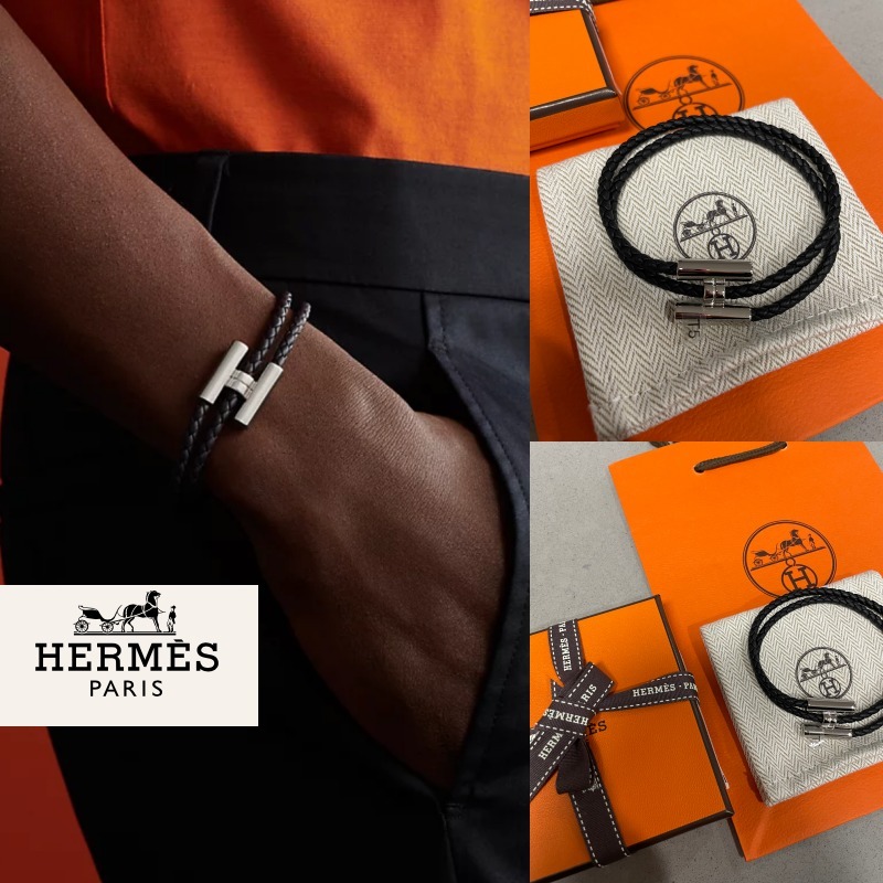 【入手困難】Hermesレザーブレスレット トゥルニ トレッセ