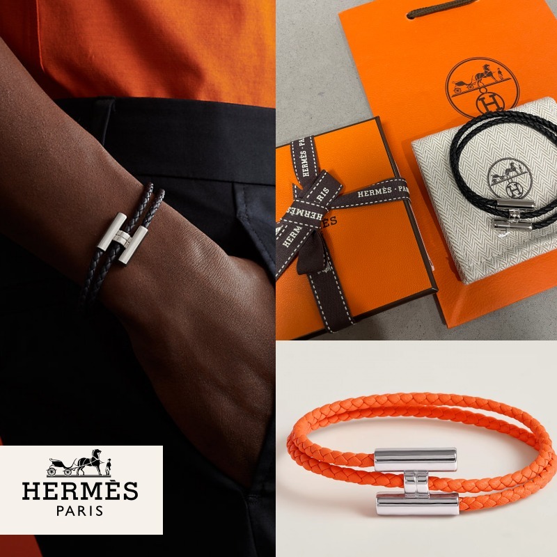【入手困難】Hermesレザーブレスレット トゥルニ トレッセ