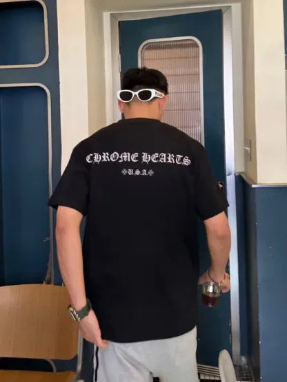 クロムハーツChrome Heart Tシャツ黒&白 綿100% zh0122