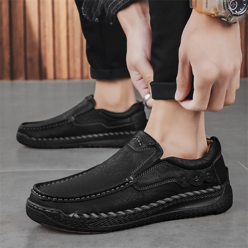 GARB Men's Orthotic Slip-On Loafers – Handcrafted Leather, Wide Toe Box & Arch Support