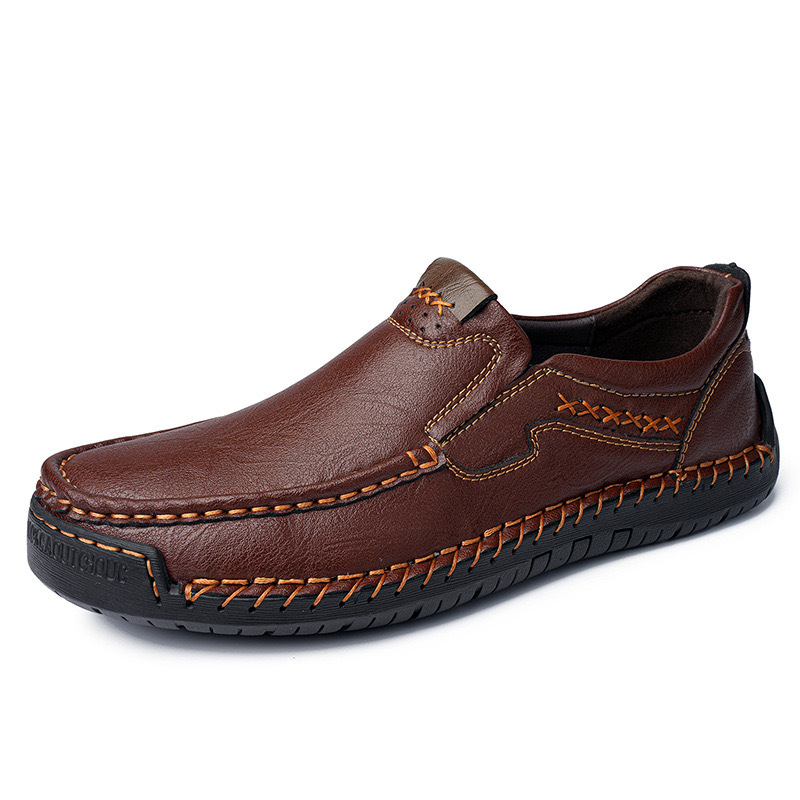GARB Men’s Premium Leather Loafers - Arch Support & Wide Fit Slip-On Shoes