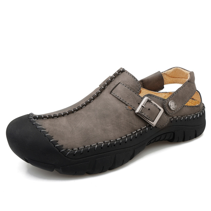 Men's handmade Italian cowhide two-way sandals