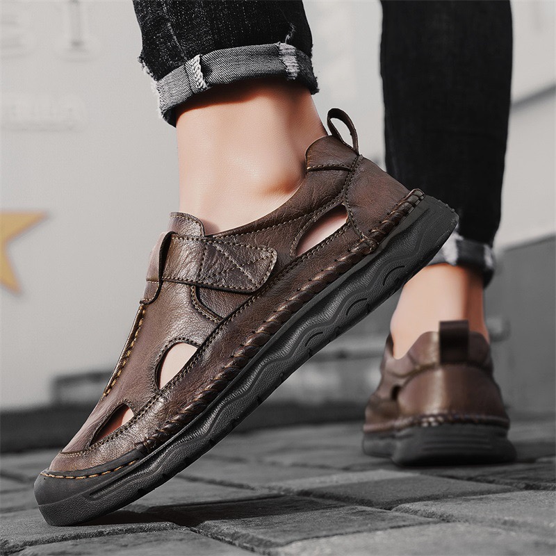 GARB Mens Handmade Cowhide orthopedic Sandals