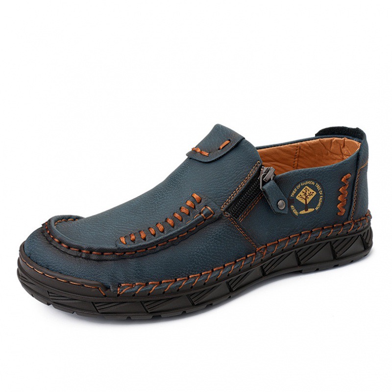 GARB Premium Leather Loafers - Arch Support, Shock Absorption, Easy Side Zip